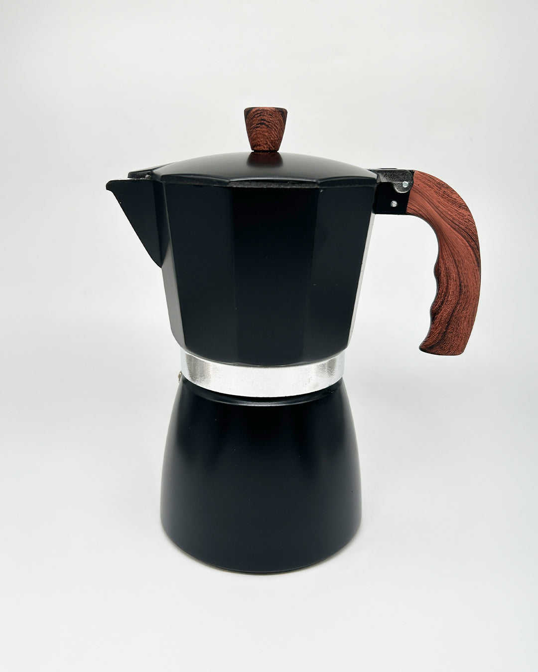 Black Moka Pot: Stovetop Coffee Maker