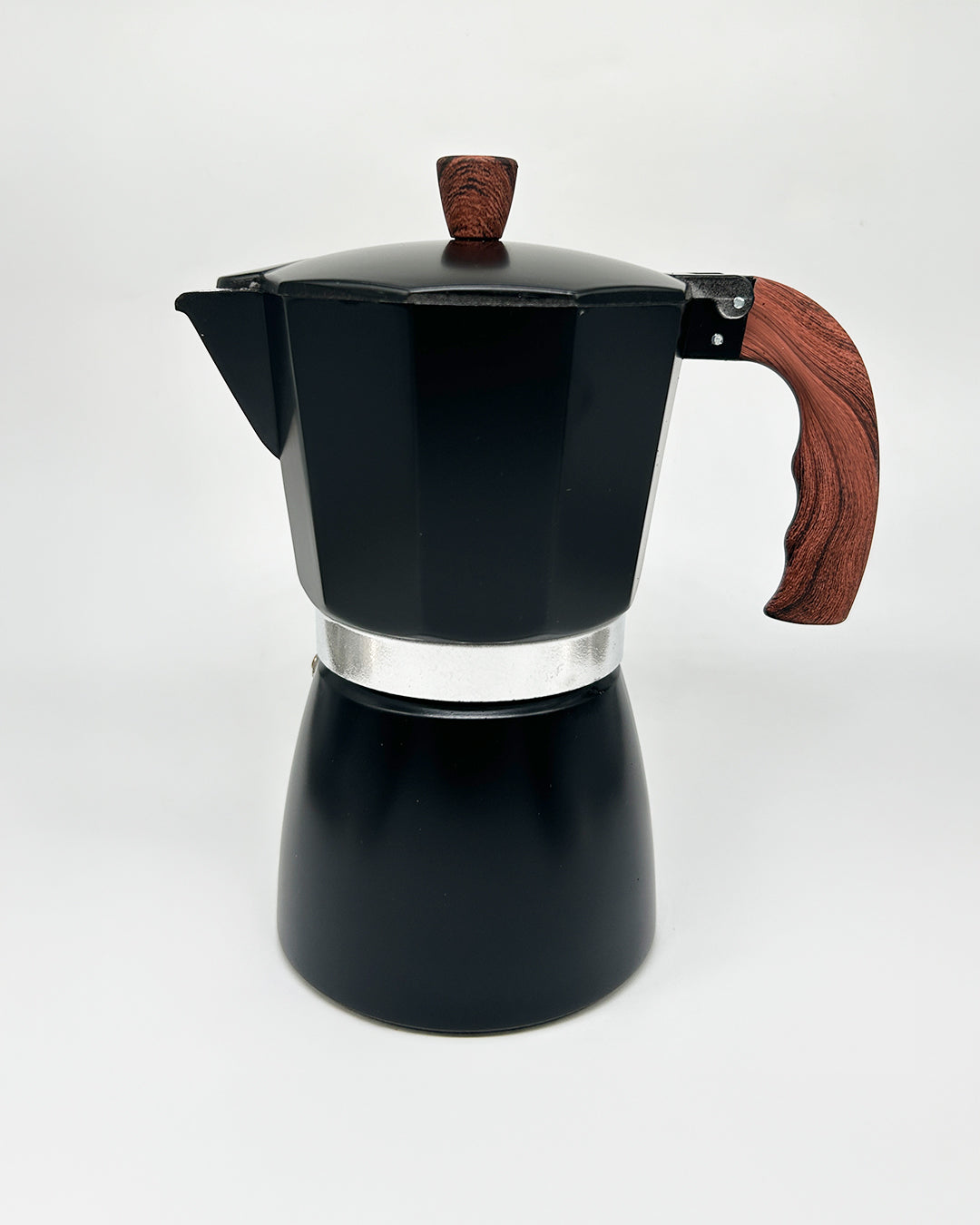 Black Moka Pot: Stovetop Coffee Maker